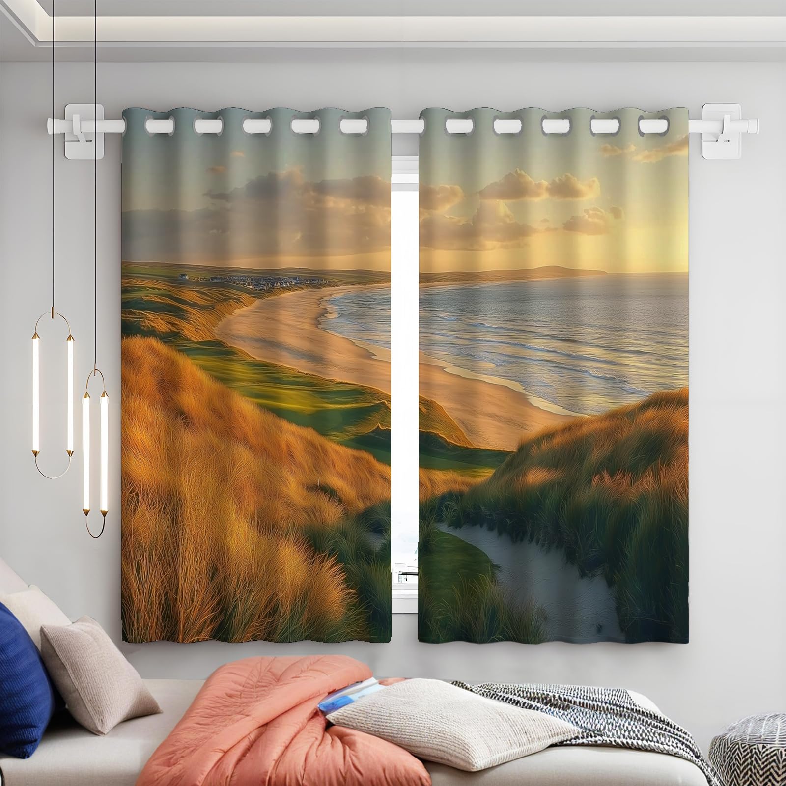 Rideaux phoniques occultants 140x260 cm isolants thermiques pour salon et chambre
