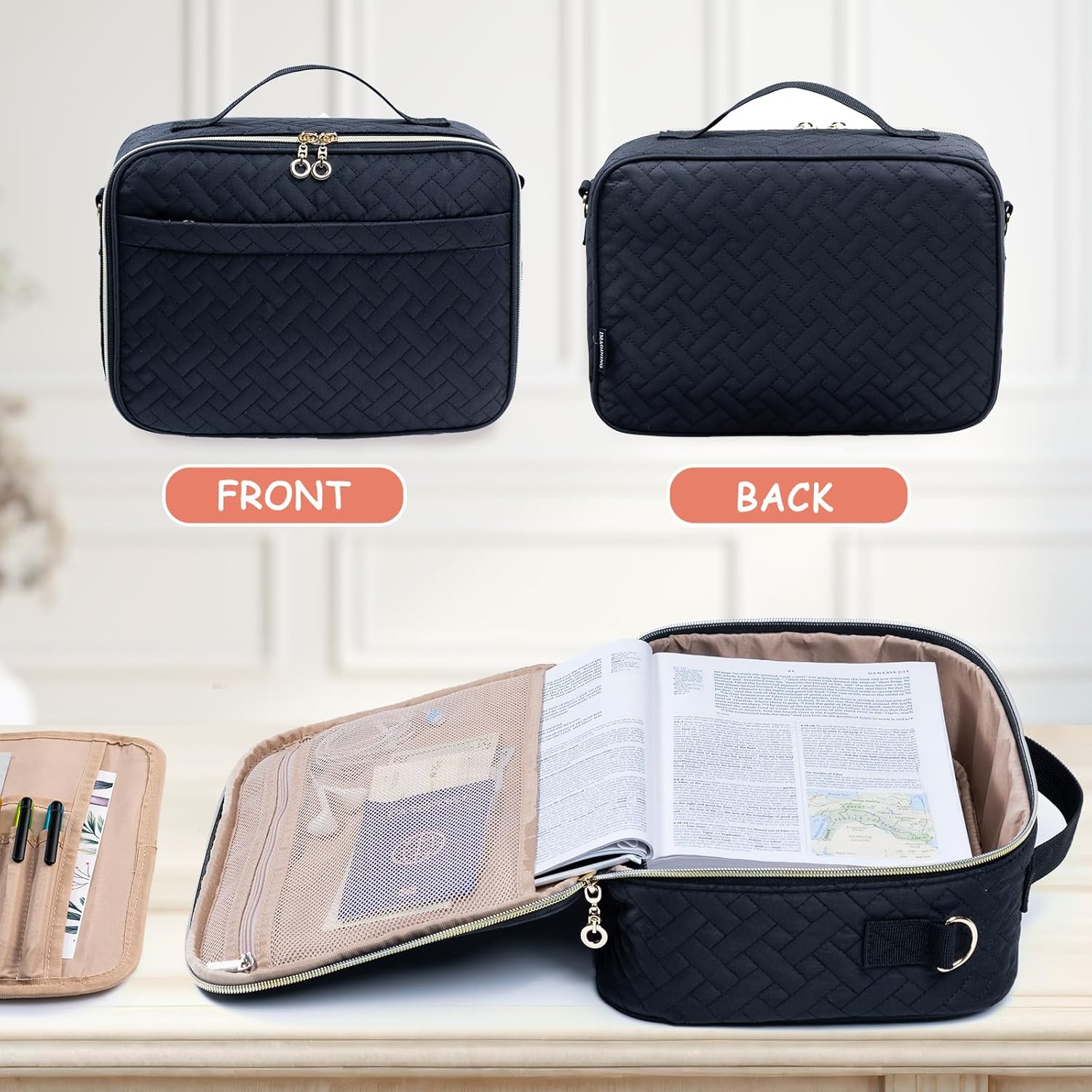IMAGINING Stylish Bible Cover - Large Bible Bag with Handles - Women's Bible Gift - Book Protector