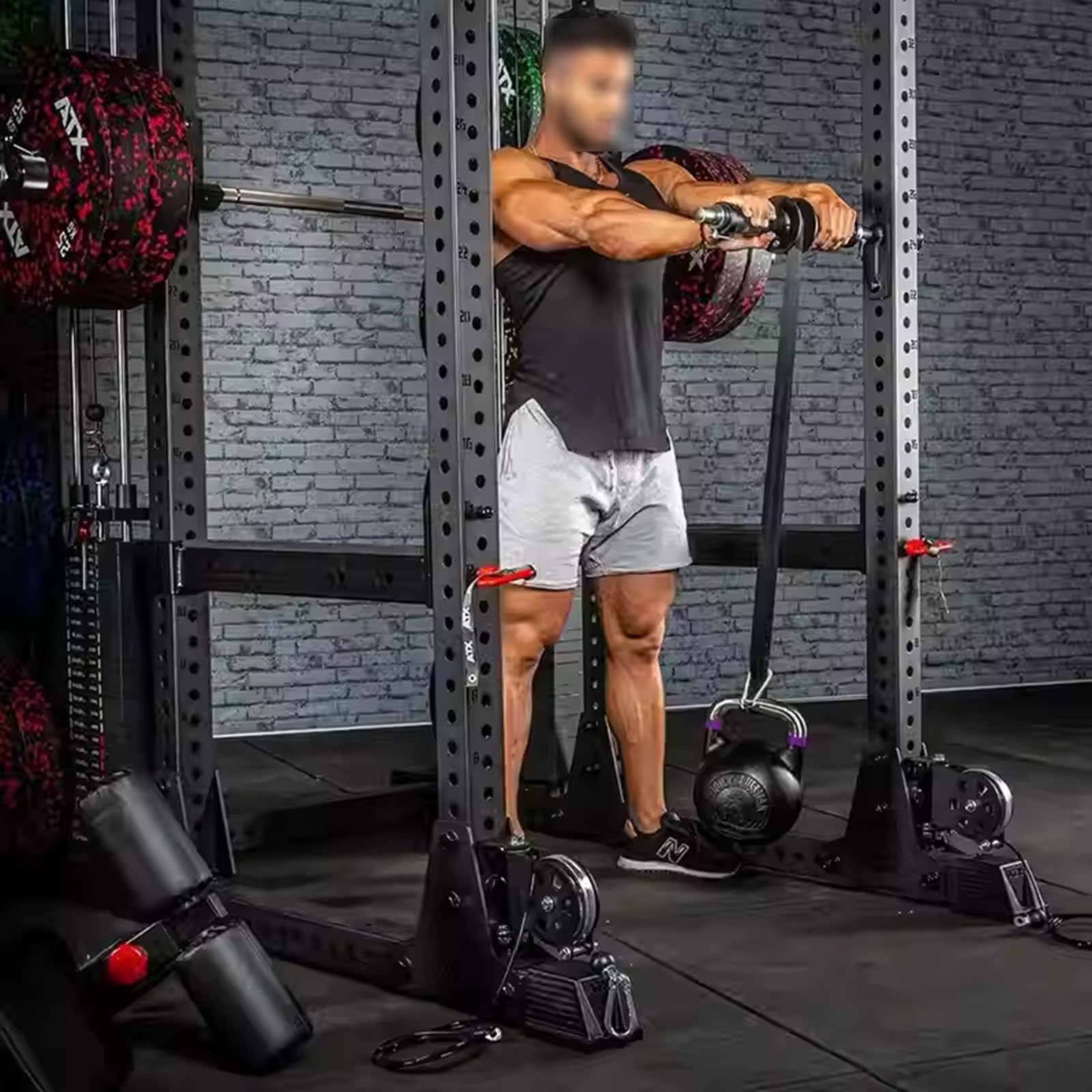 Rodillo de entrenamiento de antebrazo para bastidores de potencia, se adapta a tubos de 3 x 3 pulgadas, dispositivo de agarre de brazo para entrenamiento de fuerza y soporte de muñeca