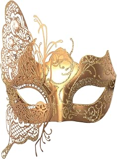 Masquerade Mask for Women Metal Rhinestone Venetian Halloween Christmas Evening Prom Ball Party Mask