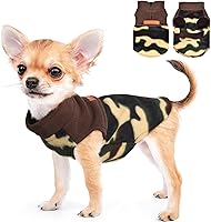 Vista 1 de Suéteres para perros pequeños, niño y niña, suéter de camuflaje para perro, chaleco de ropa de forro polar, suéter elástico para perros pequeños