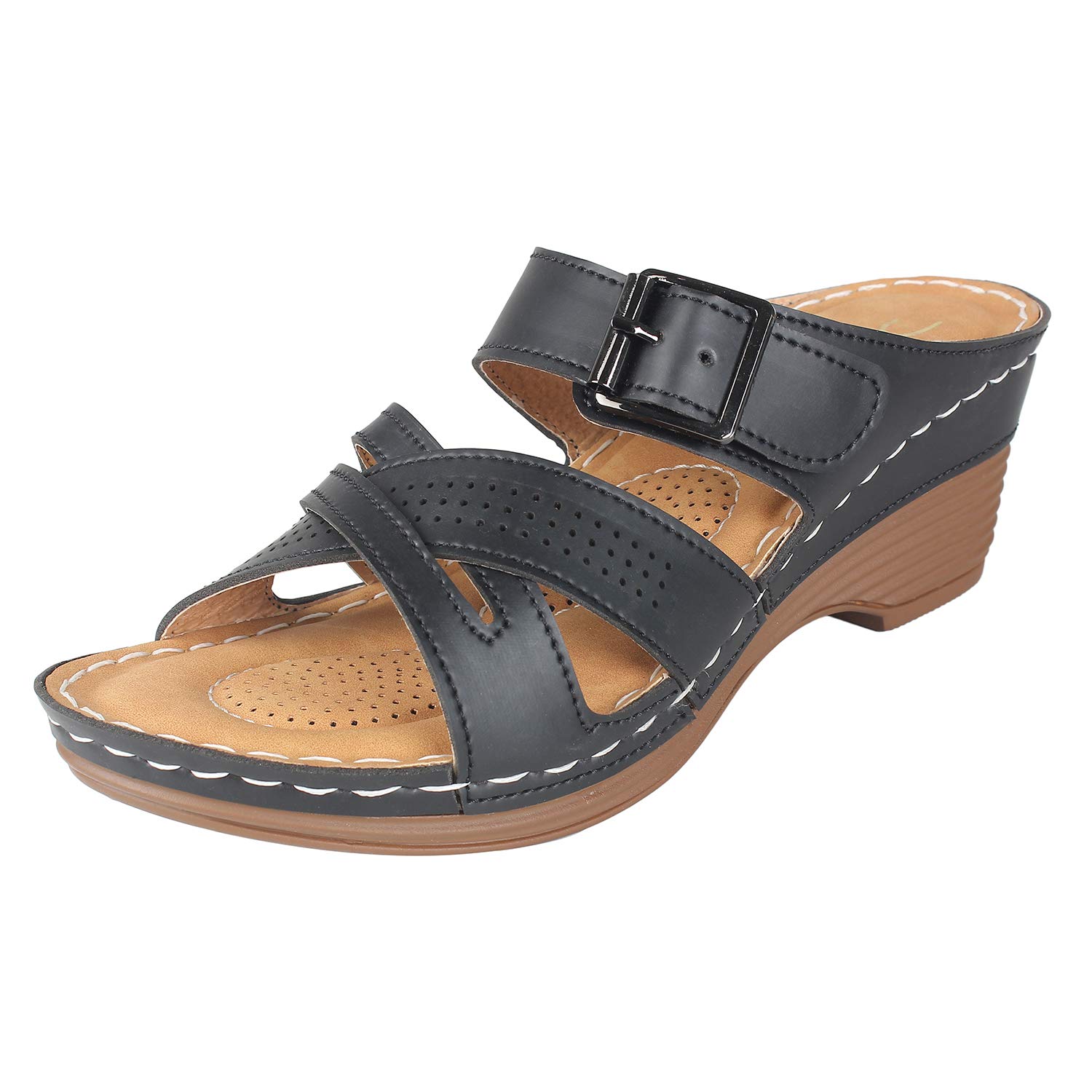 XE Looks Doctor Sole Comfortable Wedges Slippers For Women (B07YN4JMDR) Amazon Price History, Amazon Price Tracker