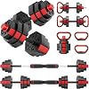Adjustable Dumbbells, 45/86lbs Free Weight Set with Connector, 4 in1 Dumbbells Set Used as Barbell, Kettlebells, Push up Stand, Fitness Exercises for Home Gym Suitable Men/Women