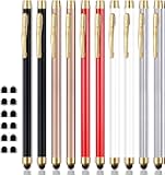 Stylus for Touch Screens, ChaoQ Capacitive Stylus Pen (10 Pcs) with 12 Replaceable Tips - Black, White, Silver, Gold, Red