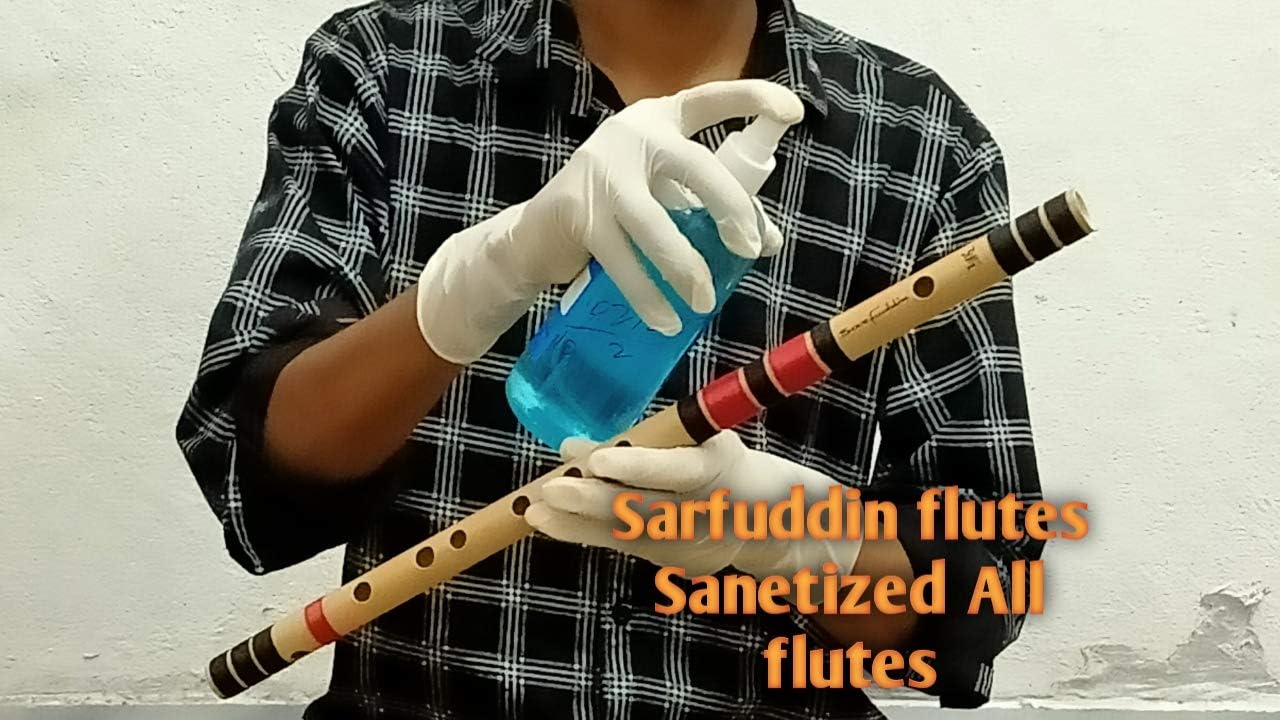 Sarfuddin Flutes D Natural Medium 17 Inches Left Hand Bamboo Flute Bansuri With Carry Bag