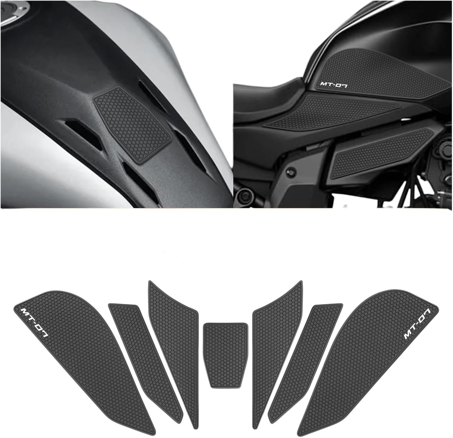 Motorcycle Tank Sticker Motorcycle Gas Fuel Tank Rubber Sticker Knee Anti-Skid Pad Protect Decal for YA&MAHA MT-07 2025-2026.