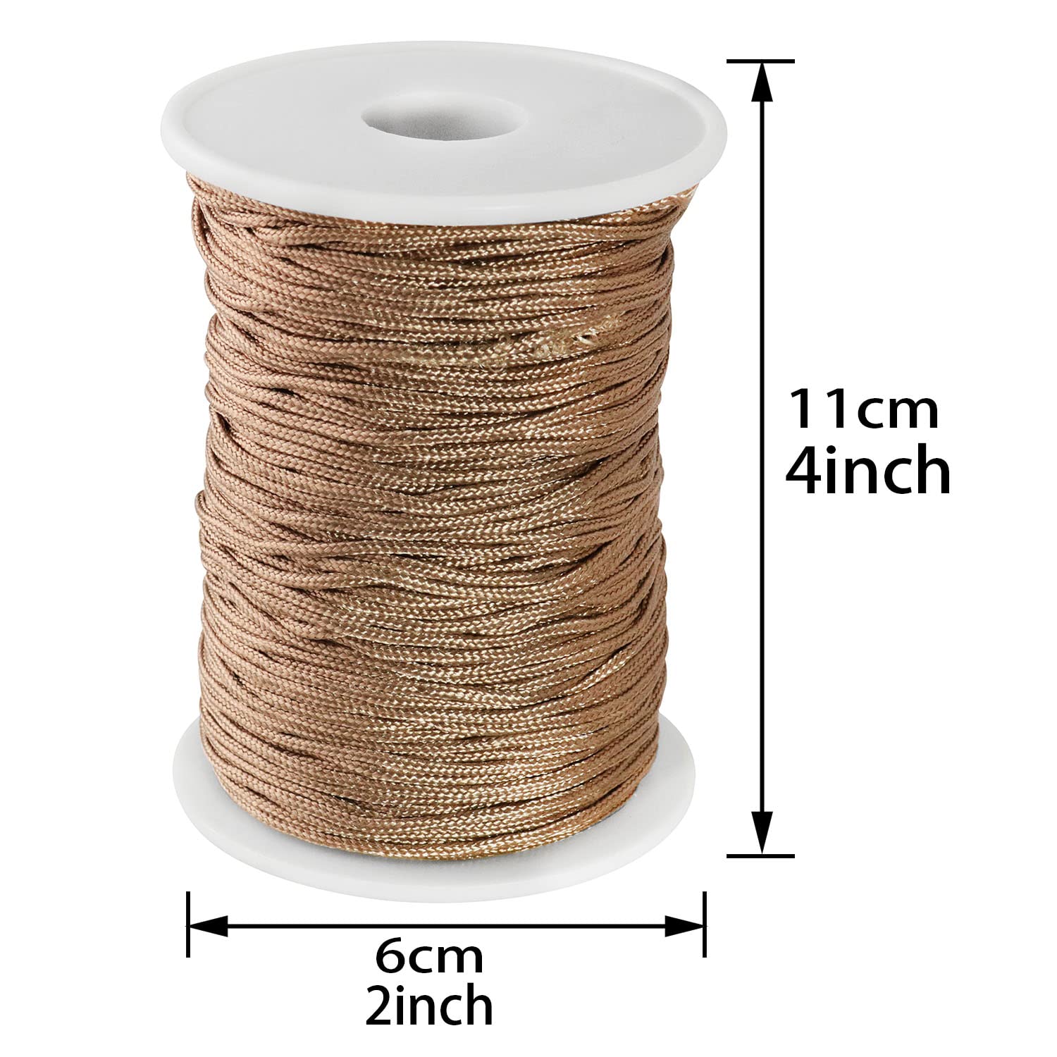 Fils Nylon Corde de levage en nylon tressé marron de 2 mm pour réparation de stores vénitiens et projets d'artisanat