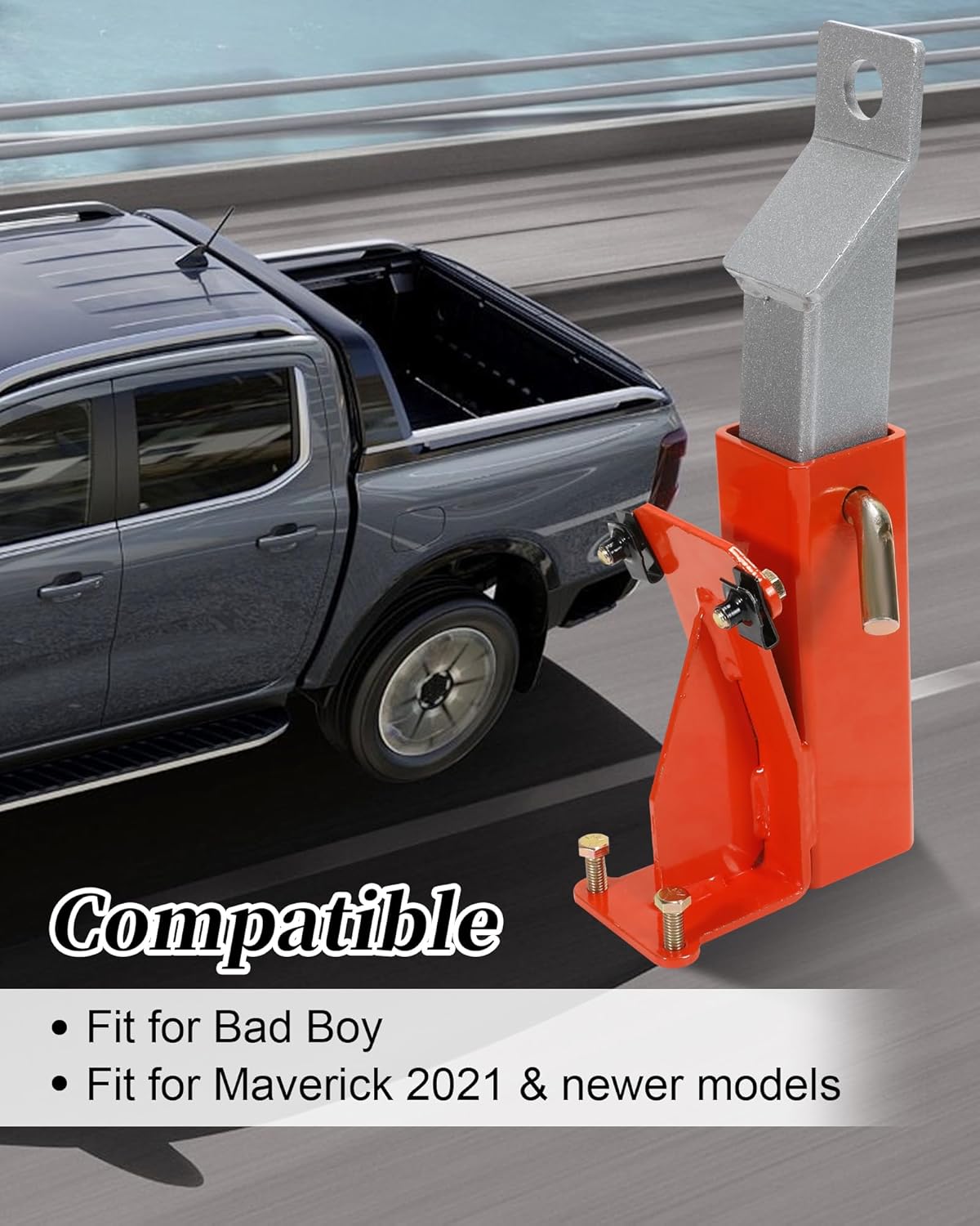 093-1136-23 093-1136-98 Hitch Kit, with 093-1111-00 Receiver and Pin, Fit for Bad Boy, Maverick 2021 & Newer Models, Red