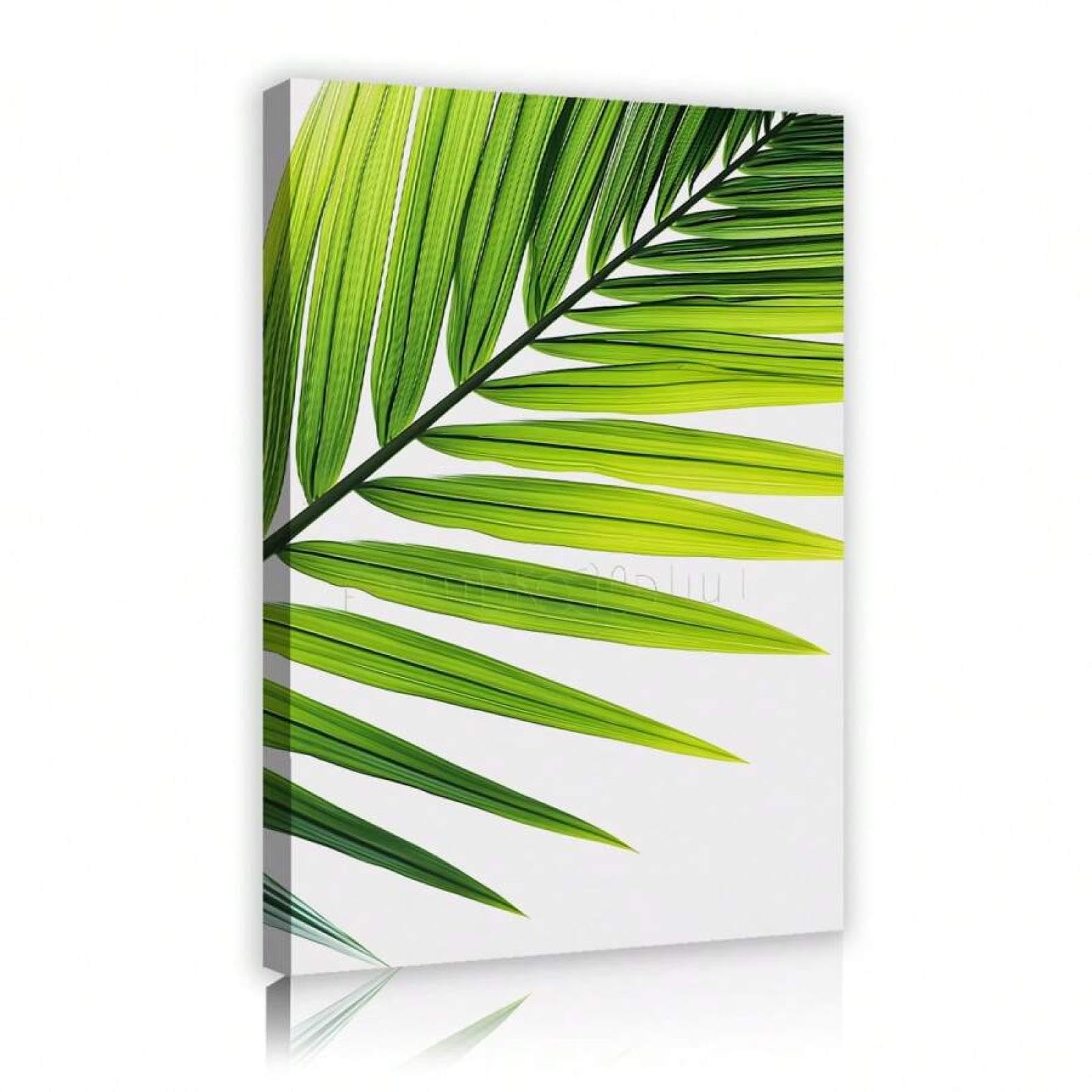 Toile murale feuilles de plantain vertes 70x100 cm avec cadre - 8