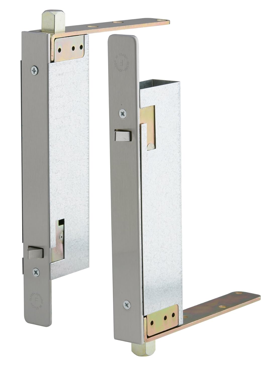 Ives FB41P US32D Automatic Flushbolts for Wood Door, Pair of Top and Bottom Bolts, Satin Stainless Steel Finish