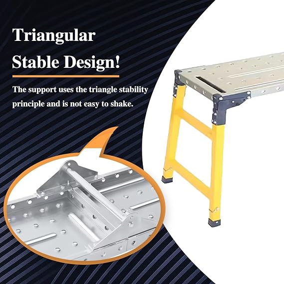 Construction Metal Scaffolds for Home, Hedge Cutting Scaffold Equipment for General Maintenance Work, Jobsite Series Telescoping Platform Tools(90x30cm(35 3/8 x11 3/4))