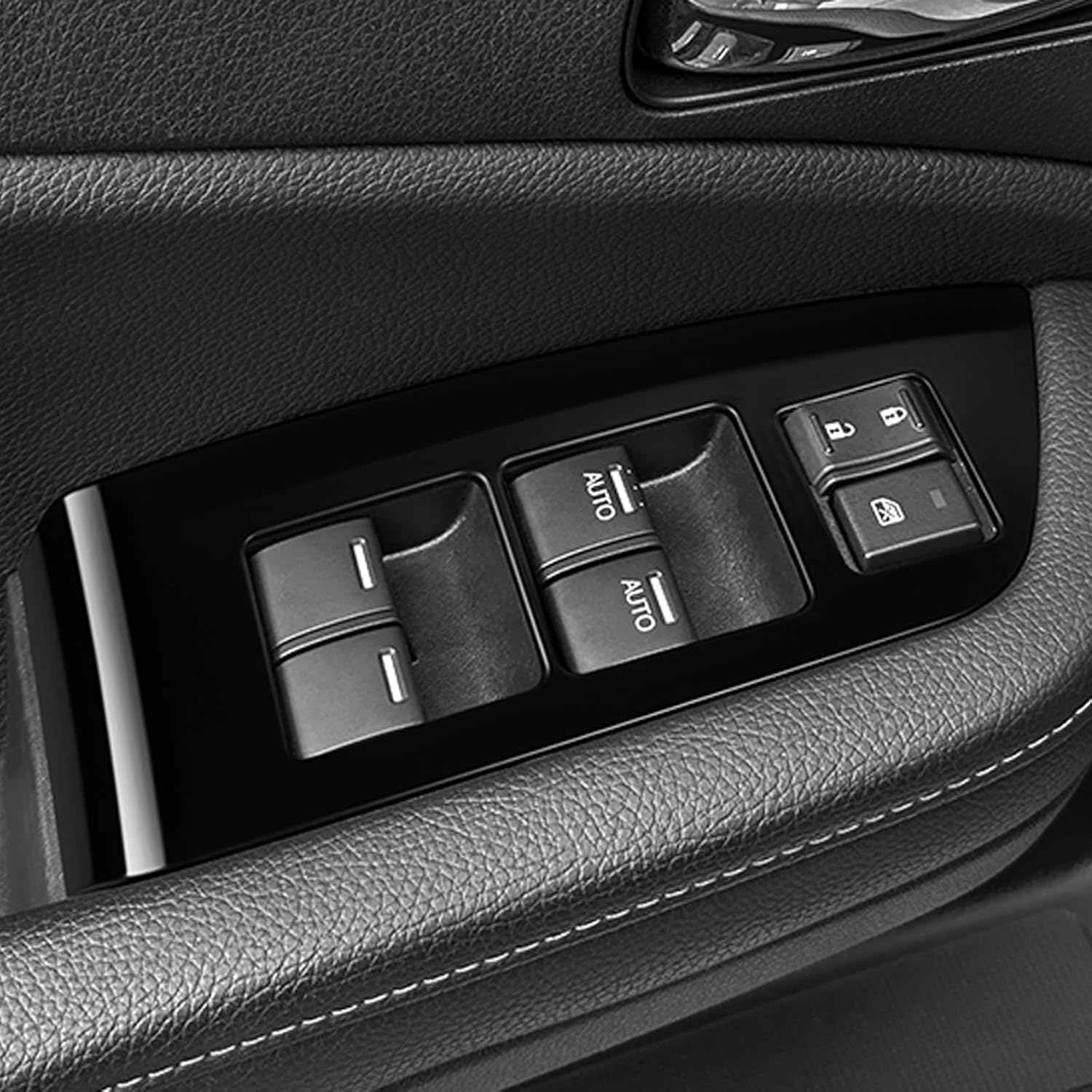 YOJOJOCO 4PCS Inner Window Switch Panel Cover Compatible with Honda Ridgeline 2024 2025 2026 Accessories Black Stainless Steel Material Front & Rear Car Window Lift Switch Button Control Decoration