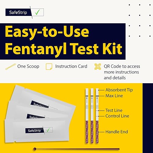 Miniatura 5 de SafeStrip de prueba de fentanilo - Tiras de prueba de fentanilo, kit de prueba de drogas rápido, confiable y fácil de usar para pruebas médicas en