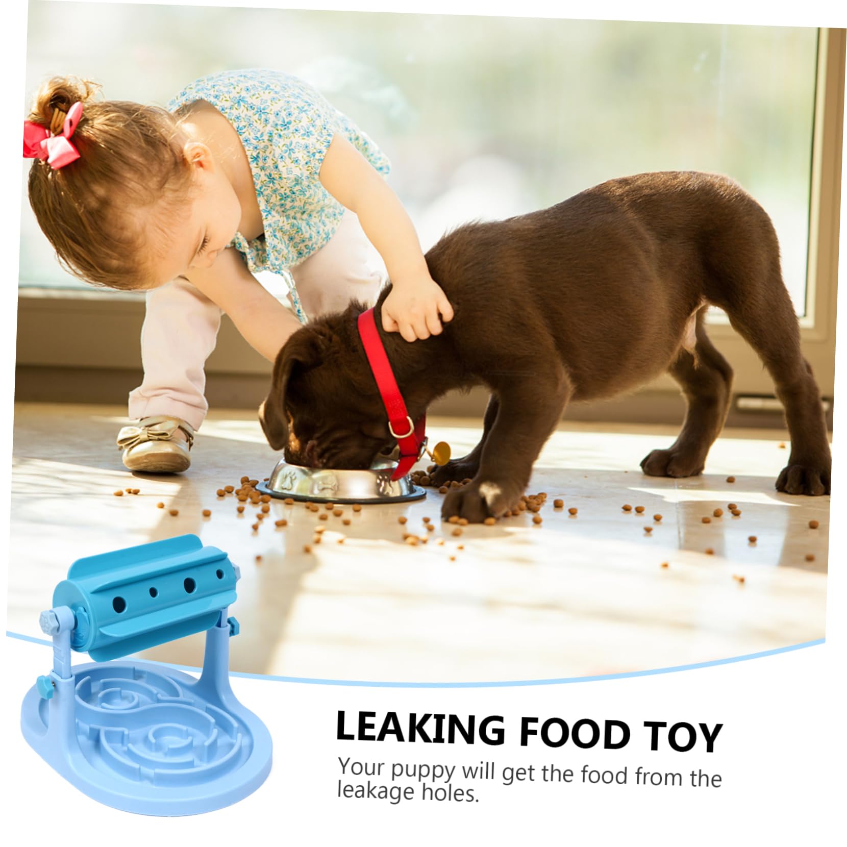 Jouet Nourrisseur à Rouler pour Chiens et Chats, Bleu Abs