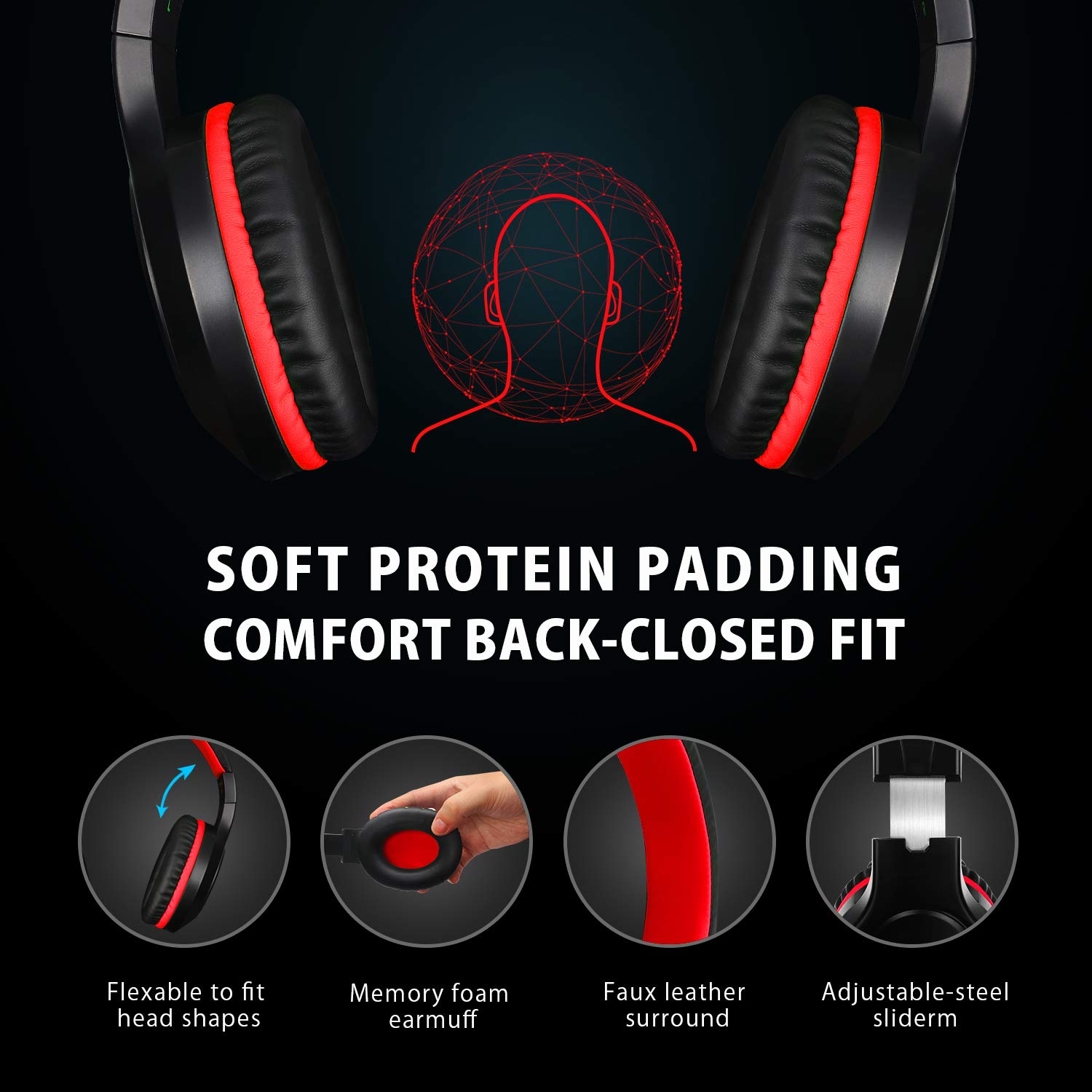 Karvipark Gaming Headset for Xbox One/PS4/PS5/PC/Nintendo Switch|Noise Cancelling,Bass Surround Sound,Over Ear,3.5mm Stereo Wired Headphones with Mic for Clear Chat