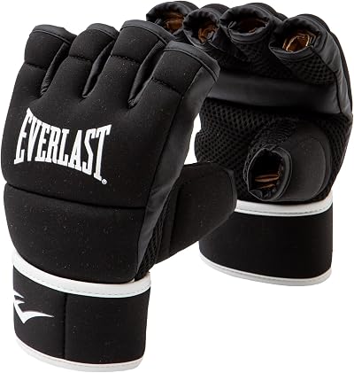 Everlast Core Kickboxing Gloves - Fingerless Design, Multi-Purpose, Knuckle Padding, Ergonomic Grip Bar, Mesh Palms - Great for Kickboxing, Training, MMA, Sparring, Boxing, Fight Sports