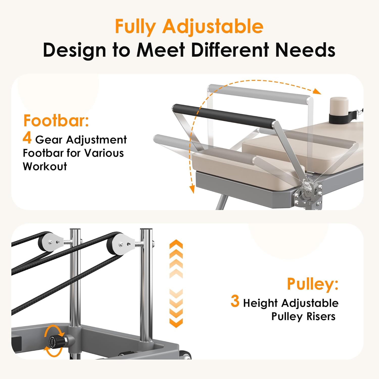 SogesPower Pilates Reformer Machine for Home Gym Workout, Foldable Pilates Equipment with High Strength Alloy Springs for Beginners, Up to 400lbs