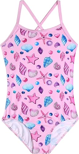 Traje de baño de una pieza para niñas con correas ajustables, lindos trajes de baño para niños pequeños, traje de baño de playa 4T-12