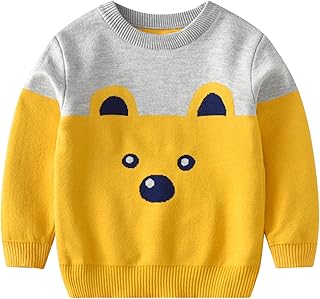 Jersey de manga larga para niño con estampado de dibujos animados de patchwork de color