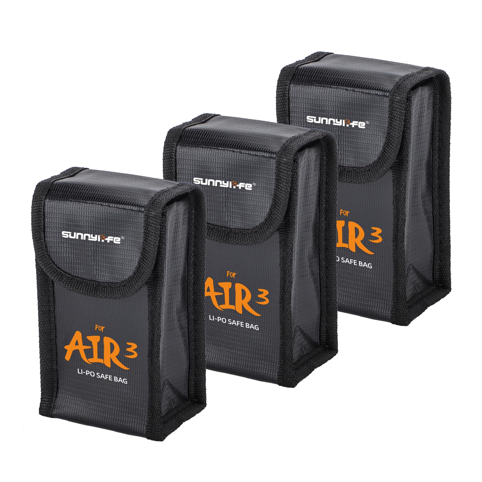 CAPART Battery Safe Bag for DJI Air 3 Drone, Storage Bag Fireproof Safety Charging Bag (Small Size 3pcs)