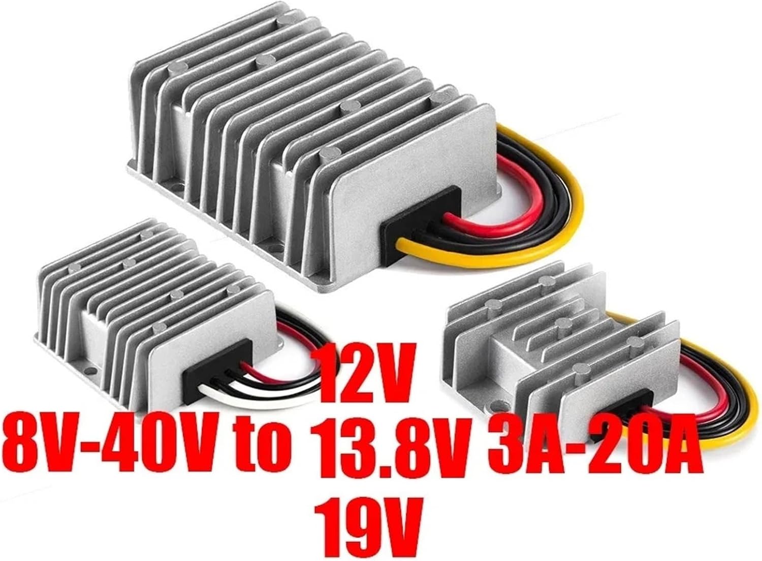 1 Pcs 8V-40V to 12V 13.8V 19V 3A 6A 10A 15A 20A 300W DC DC Voltage Stabilizer Power Converter Regulator Boost Buck(8-40V to 13.8V 10A)