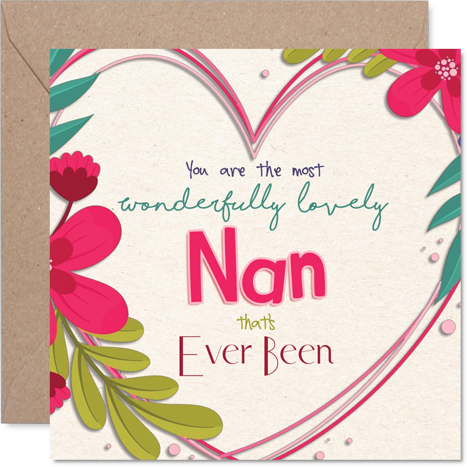 Nan Birthday Card, The Most Wonderfully Lovely