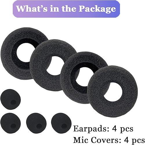 Miniatura 6 de Almohadillas de espuma de repuesto para Plantronics HW251N HW261N HW510 HW520 Blackwire C320 3210 3220 3320 Jabra PRO 920 Biz 1500 GN2000 (4