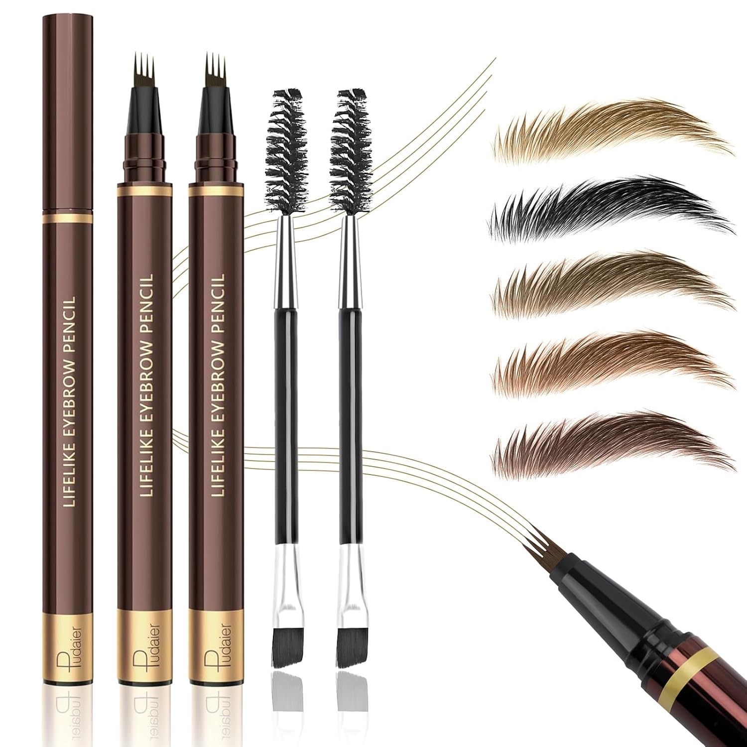 2PCS Microblading Eyebrow Pencil with Eyebrow Brush, Taupe Microblading Eye-brow Pencils for Women, 2-In-1 Waterproof Eyebrow Pen with 4-Fork & Ultra-Precise Tips for Hair-Like Eyebrow Makeup (Taupe) 2PCS Microblading Eyebrow Pencil with Eyebrow Brush, Taupe Microblading Eye-brow Pencils for Women, 2-In-1 Waterproof Eyebrow Pen with 4-Fork & Ultra-Precise Tips for Hair-Like Eyebrow Makeup (Taupe)