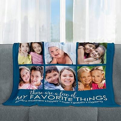 Personalized Blanket from Photo and Texts for Baby, Kids, Adults, Mom, Dad. Custom Blanket with Photo Collages of Family, Friends, Gift for Kids Birthday Anniversary Mothers Day, Christmas