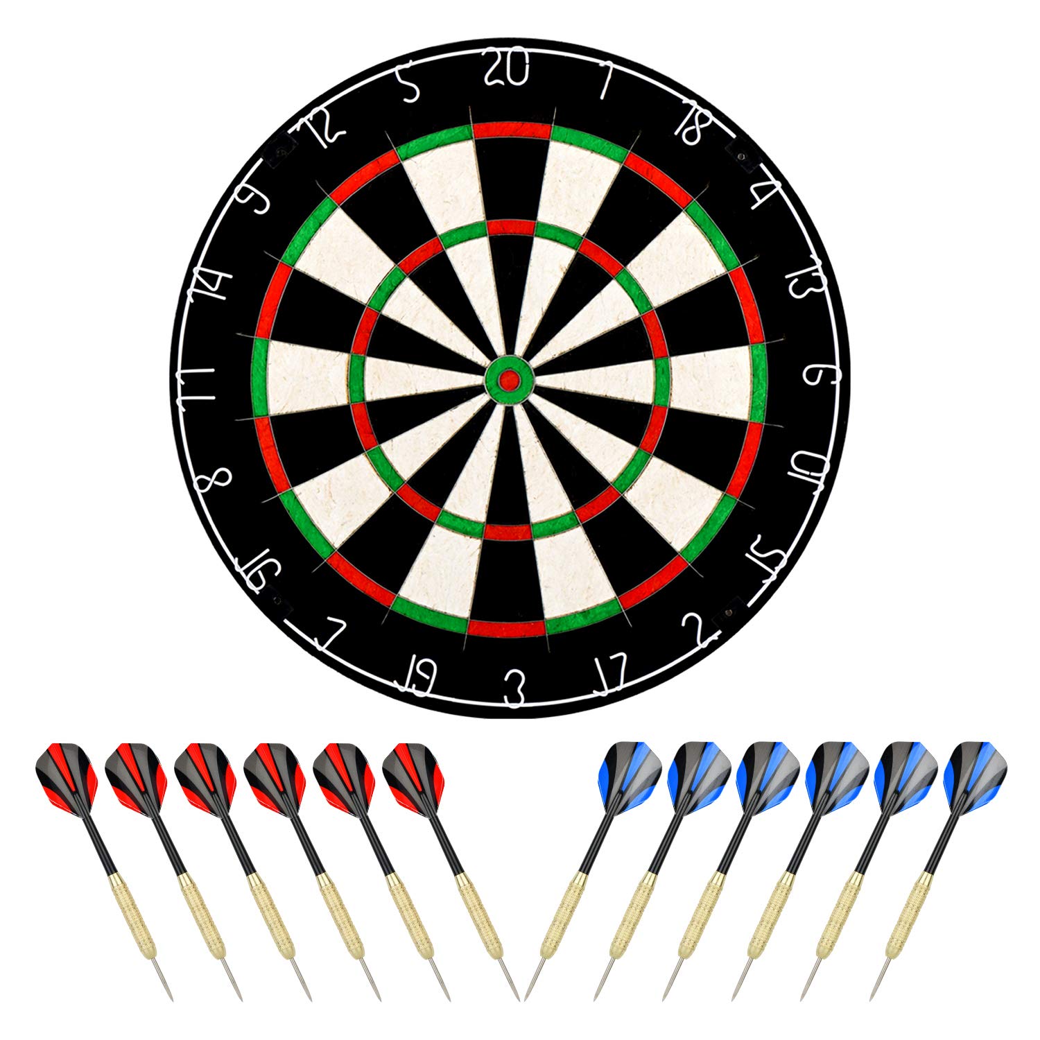 Jeu de fléchettes LinkVisions avec Cible sans Agrafe, 12 fléchettes à Pointe en Acier 18 g, kit de Montage Inclus