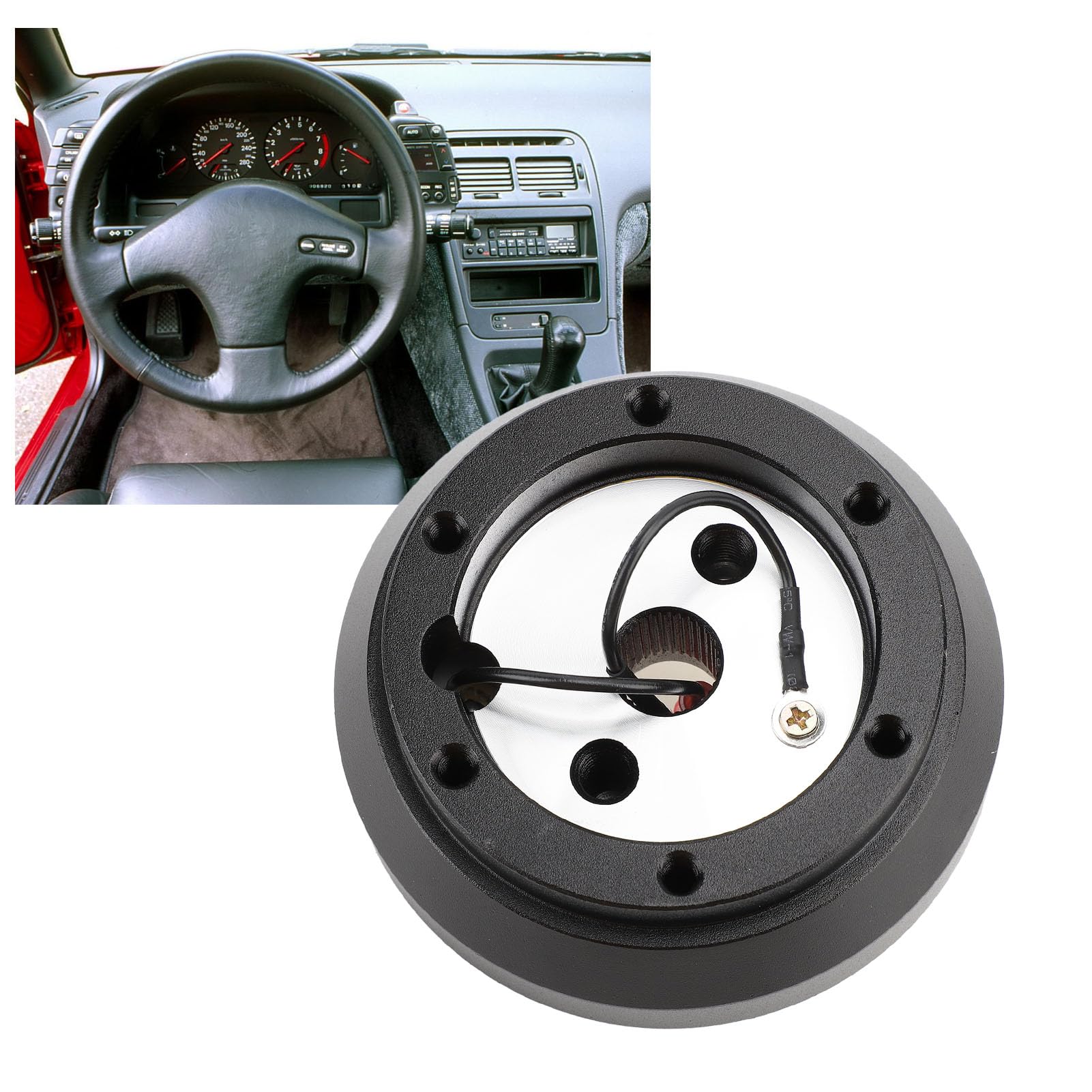 その他 SIMAREA HUB + STEERING WHEEL 140H Steering Wheel Short Hub Adapter Kit 6 Hole for Pulsar