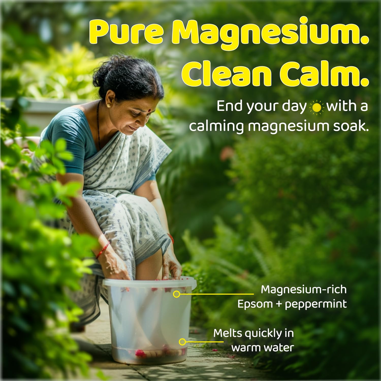 Bubble Me Magnesium Powered Epsom Bath Salt 1kg | Peppermint Oil infused | For Muscle Recovery, Pain Relief, Stress Relief, Better Sleep | Foot Soak & Post-Workout Recovery - Image 3 thumbnail