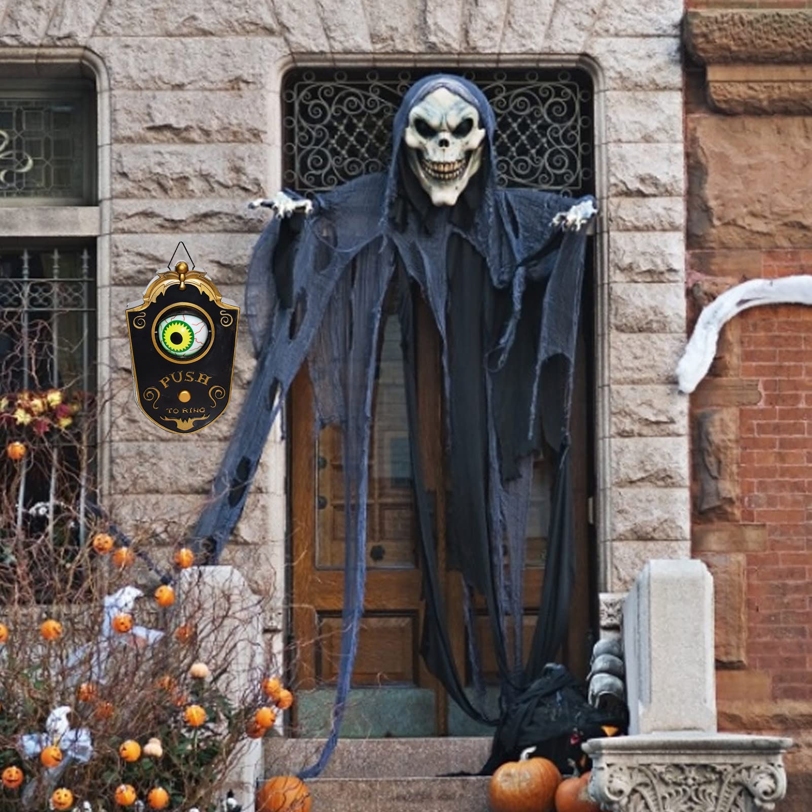 Enge Halloween-Deurbel Met Één Oog - Gloeiende Hangende Deurbel Met  Griezelige Geluiden Voor Een Spookachtig Feest, image size:1601x1601