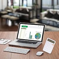 Vista 4 de Calculadoras de escritorio, calculadora estándar de 12 dígitos con pantalla LCD grande y botón redondo, calculadora de escritorio con teclas grandes