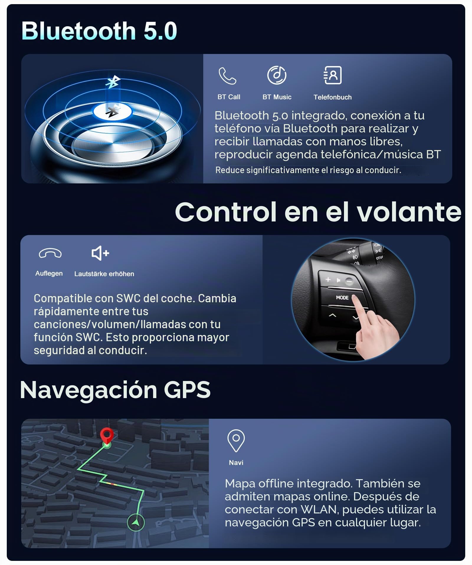 [6GB + 128GB] Android 15 Radio Coche para Nissan X-Trail Qashqai j11 Rouge 2013-2018, Cámara y micrófono Autoradio Carplay Android Auto GPS Navi WiFi FM/RDS BT Mirror Link 10" IPS