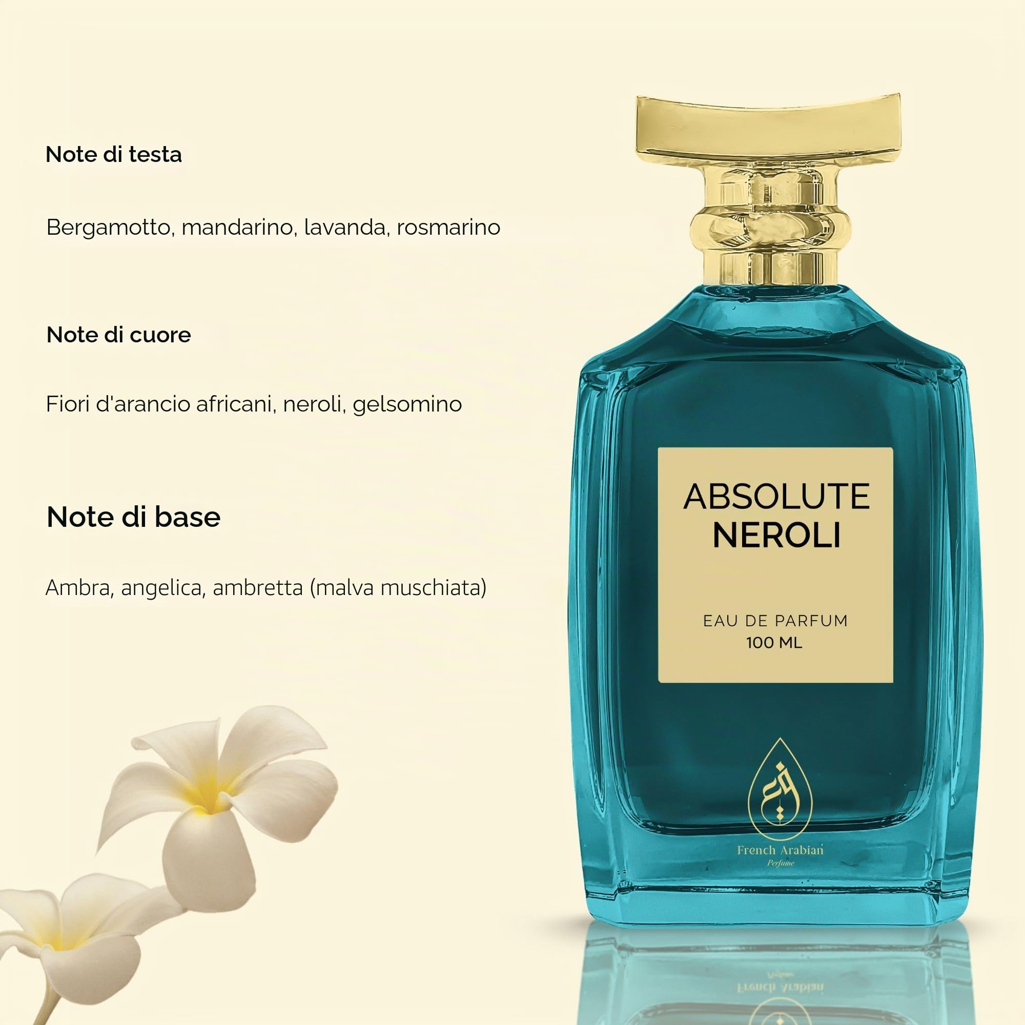 Fragranza Absolute Neroli 100 ml – Eau de Parfum Unisex Fragranza floreale e agrumi – Ispirata alla città di Portofino