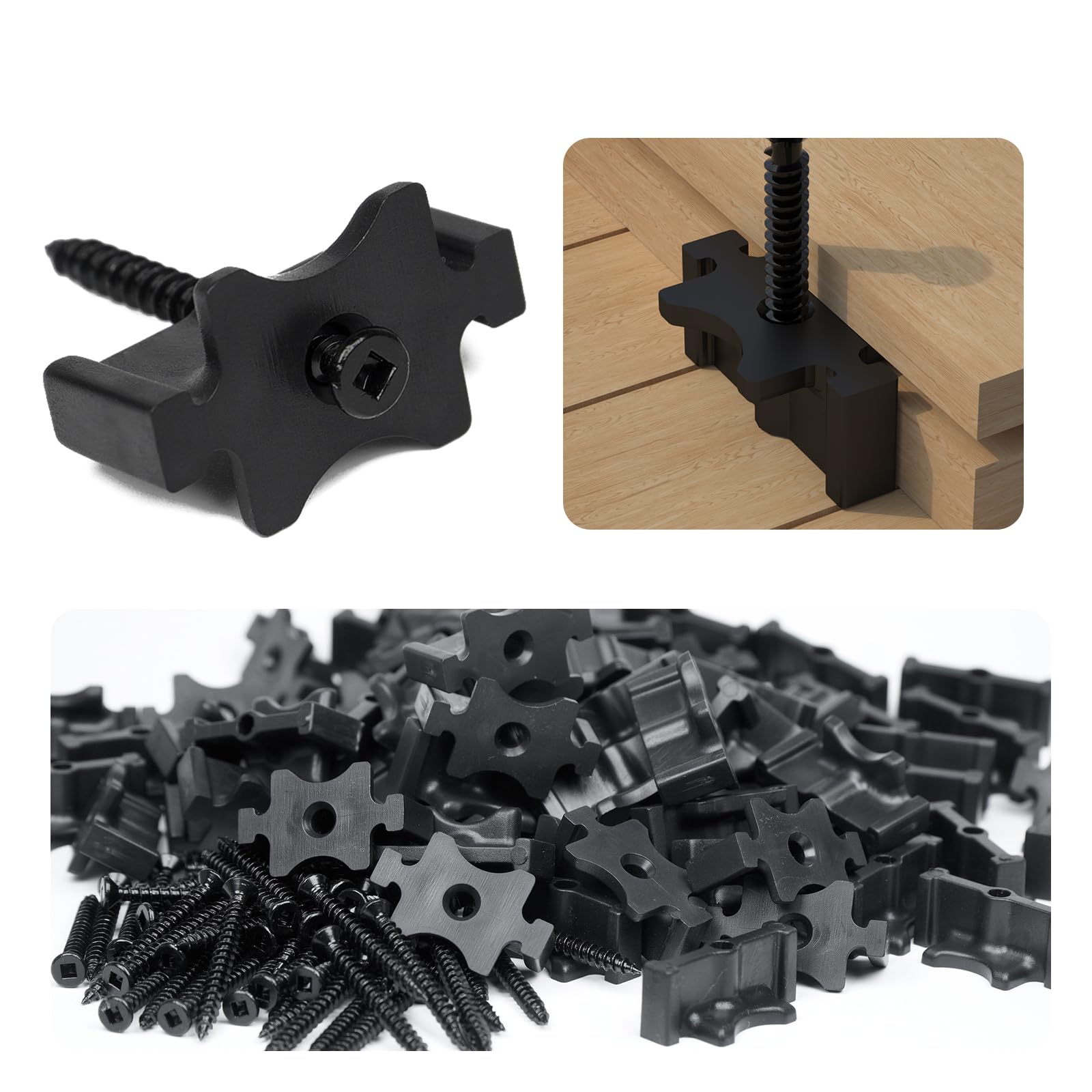 Hidden Deck Fasteners Hidden Fastener Deck Clips Universal Composite Clips Decking Fasteners Plastic Clips for Installing Composite Deck Boards (500)