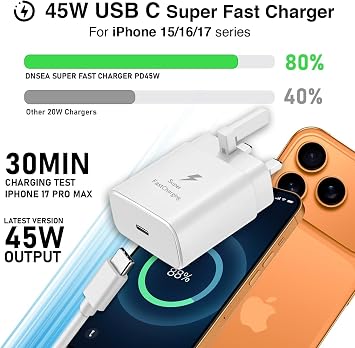 45W USB C Charger For Xiaomi Redmi Note 15/14/13/12/11/A7 Pro Charger Plug