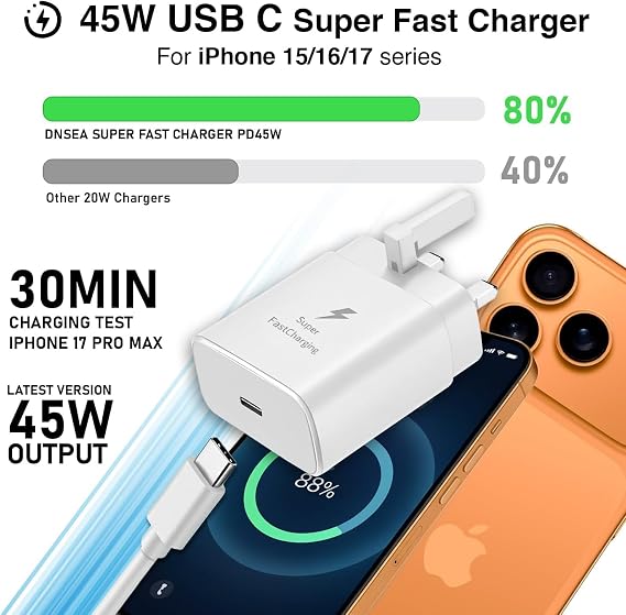 45W USB C Charger For Xiaomi Redmi Note 15/14/13/12/11/A7 Pro Charger Plug
