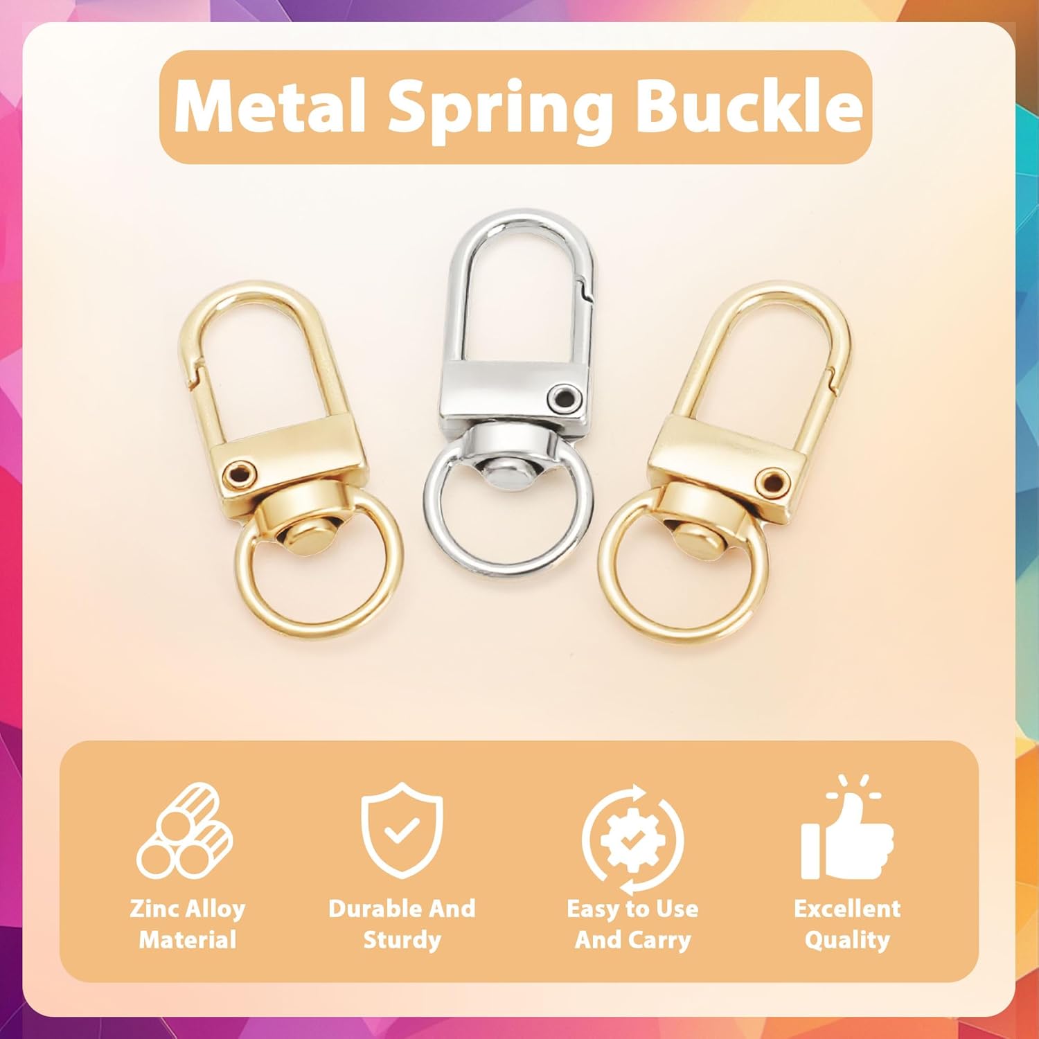 30PCS Gold and Silver Metal Lobster Claw Clasps, Swivel Lanyard Snap Hooks for Jewelry Making, Keychain, Bags, DIY Crafts and More - Image 4