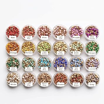 4mm / 0.16 Super Tiny Multi-Color Buttons with Brass Base, Mini Pearl Buttons, Doll Clothes Sewing Craft Supplies (10PCS)