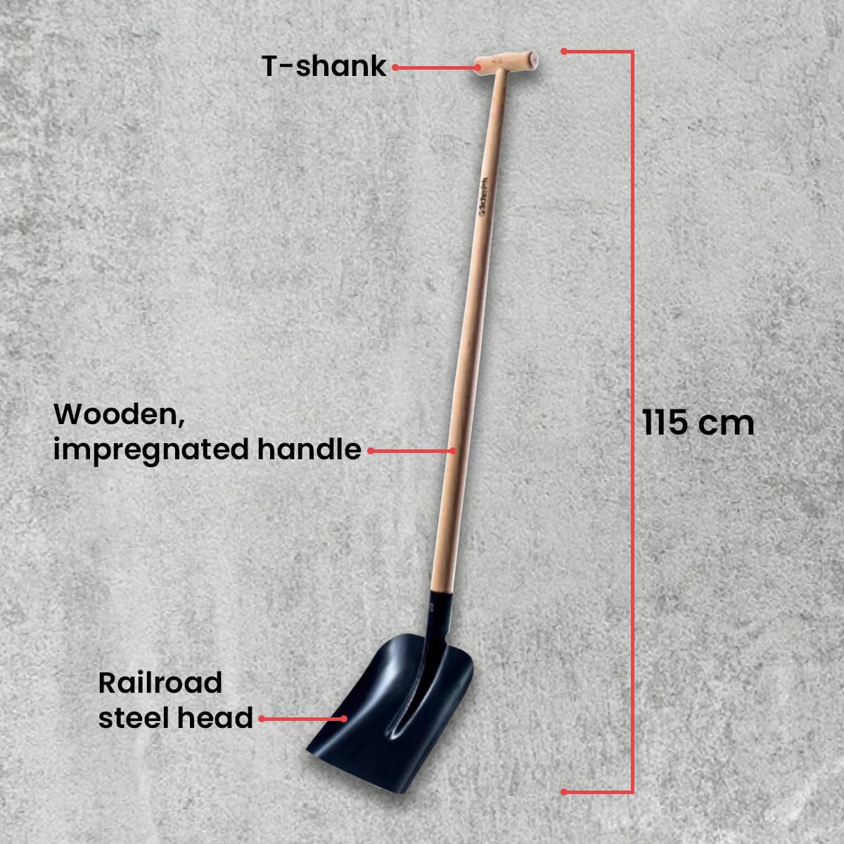 Spaten, Grabegabel, Gartenhacke - Gartengeräte - Gartenwerkzeug Set - Gartenzubehör - Robuste Konstruktion für Gartenarbeiten, Gartenpflege, Graben & Umgraben, Ergonomische Griffe- 4-teilig