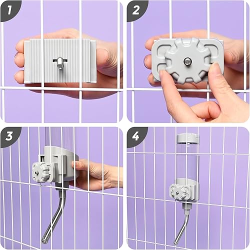 Miniatura 5 de VANNON Top Fill - Dispensador de agua para perros para jaulas, botella de agua de alimentación automática de 23 onzas para perros, gatos y conejos,