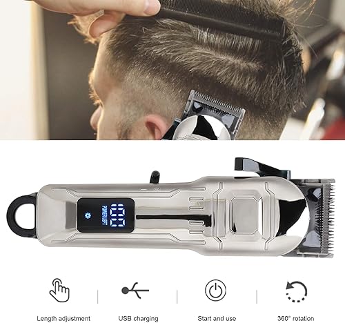 Miniatura 2 de Pilipane Professional USB Charging LED Display Electric Hair Clipper Trimmer Cutting Machine Styling Tool for Men Women Home Use ABS Material