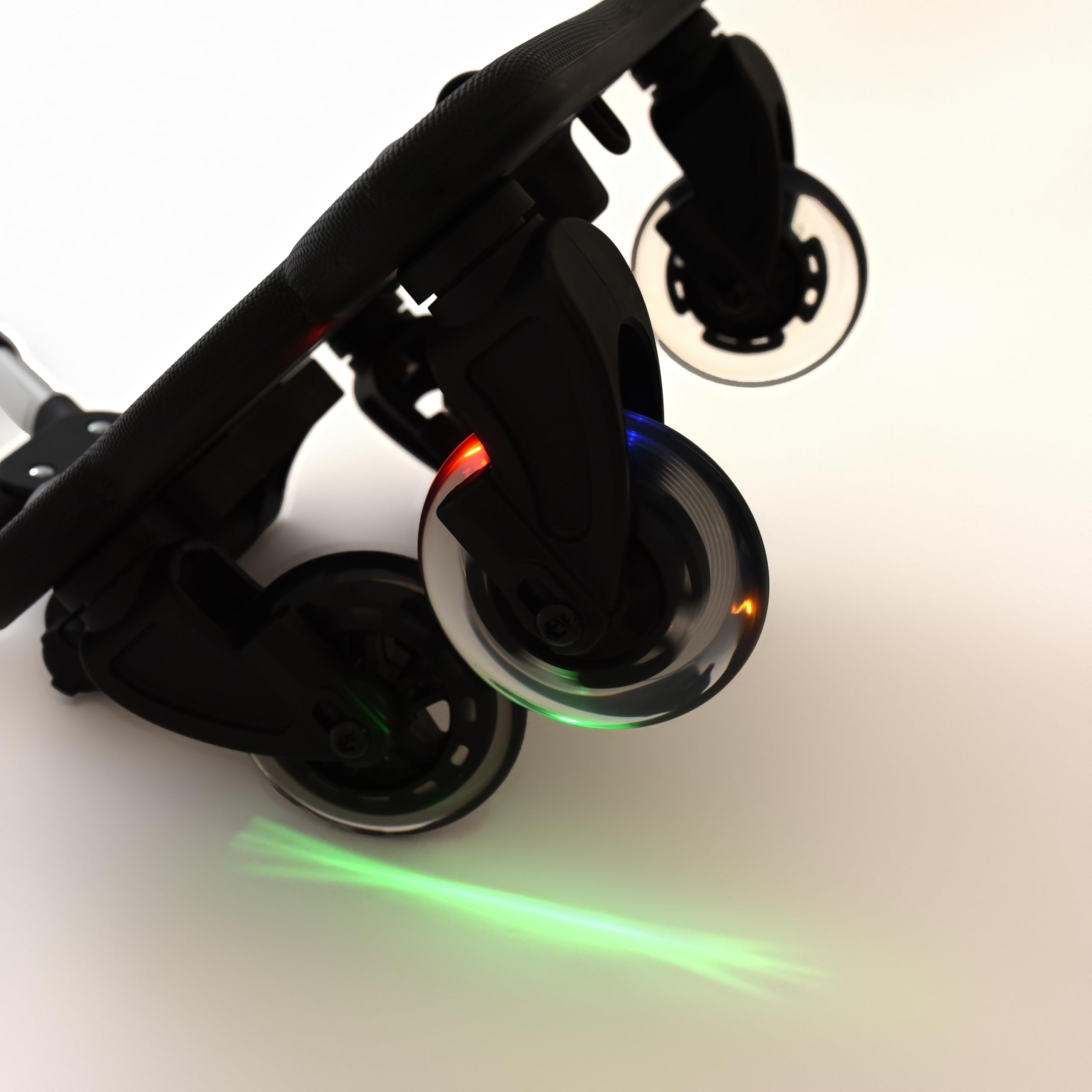 Roma X RHS Planche universelle pour poussette 4 Rider avec siège - Roues à LED, siège à motifs, s'adapte à 99% des landaus, pour enfants de 1 à 6 ans (25 kg), design à 4 roues, roue jouet, assise ou