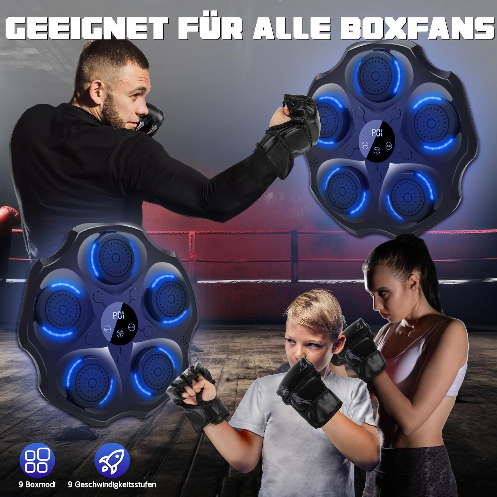 Machine Boxe Musicale Panneau De Boxe Mural Machine De Boxe Musicale 2025 Avec Gants, Entraîneur De Intelligente Music Boxing