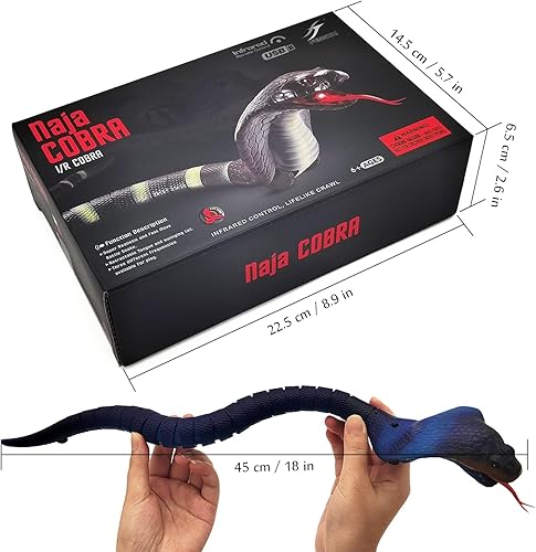 Vista 24 de Tipmant Juguete de animal a control remoto realista de serpiente a control remoto para gatear, eléctrico electrónico, funciona con pilas, honrado