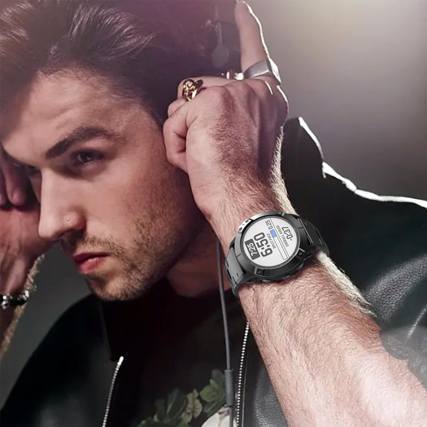 T-ENGINE Titanium Steel Watch Band Compatible with Fenix 7X/6X/5X Plus, 26mm Titanium Metal Quick Release Easy Fit Watch Strap Compatible for Garmin Fenix 7X Pro/6X Pro/5X Plus/Enduro 2/tactix 7 Bands, Black - Image 5