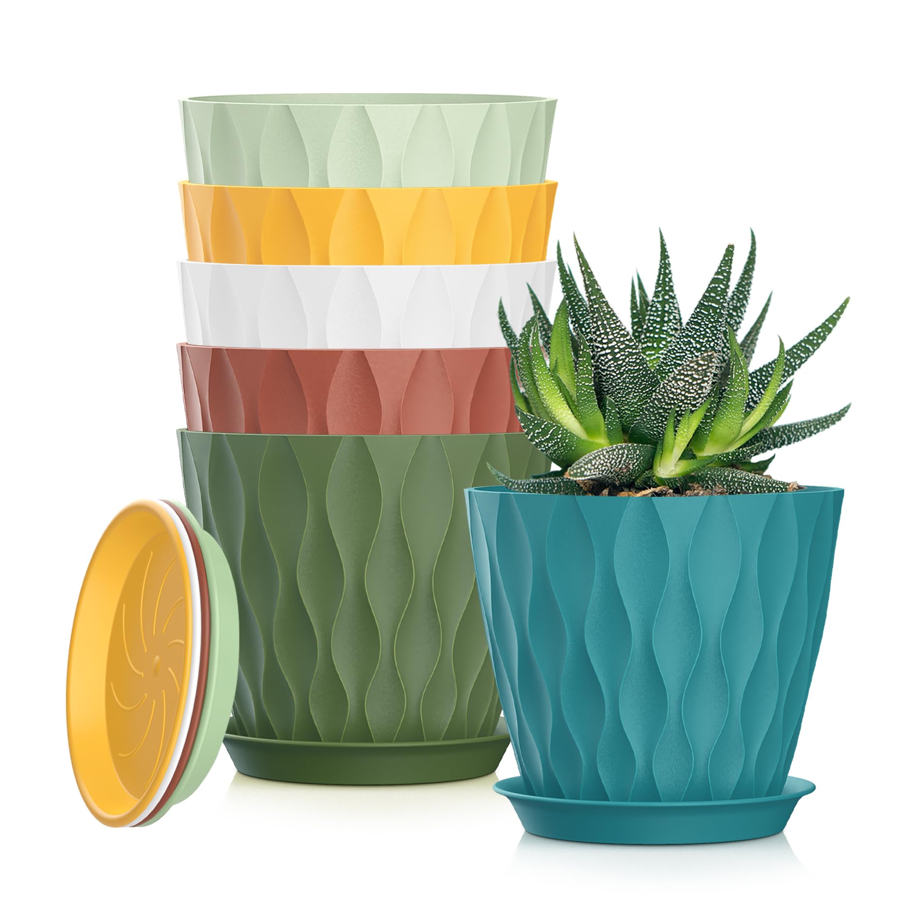 Colorful 4 Inch Plant Pots - 6 Pack -14 Colorful 4 Inch Plant Pots - 6 Pack -14