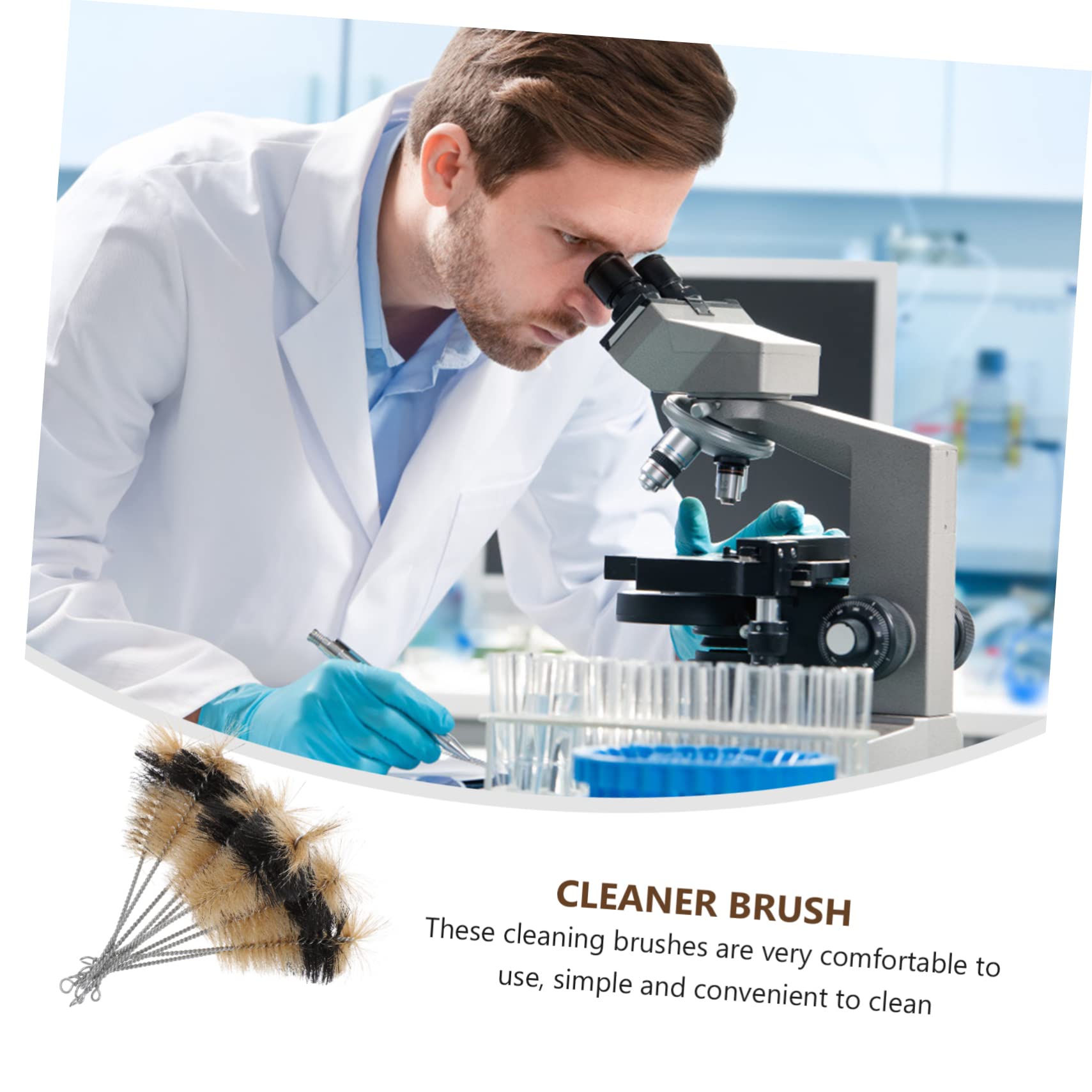 Cabilock 10pcs Laboratory Flask Cleaning Brush Flexible and Easy to Use for Chemical Experiments and Teaching Instruments